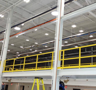 Mezzanine with Designed Lighting System